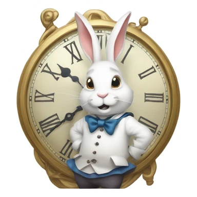 Alice in wonderland white rabbit late clock sticker