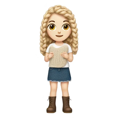 white girl with a crochet in her hand sticker