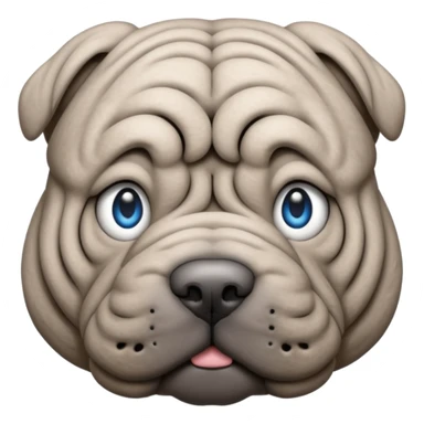 Grey shar pei blue eyes sticker