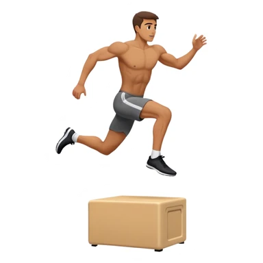 man jump onto plyo-box side-view sticker