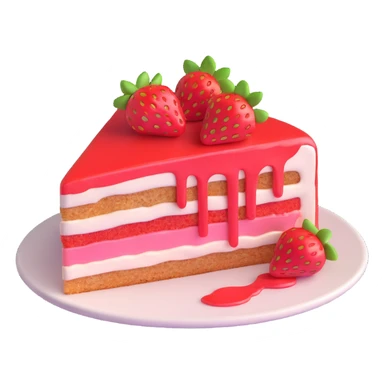 slice of strawberry cake sticker