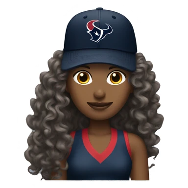 HOUSTON TEXANS baseball hat woman with long curly hair  sticker