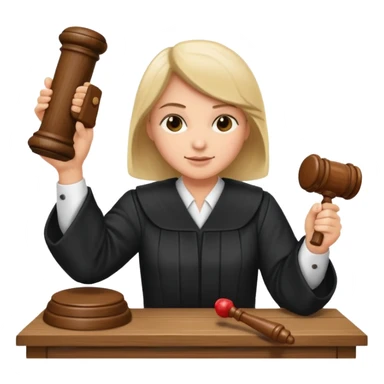 draw an emoji of a judge banging a gavel on the table  sticker