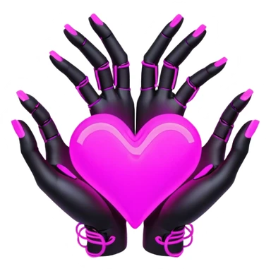Neon cyberpunk style 
heart made of female neon hands sticker