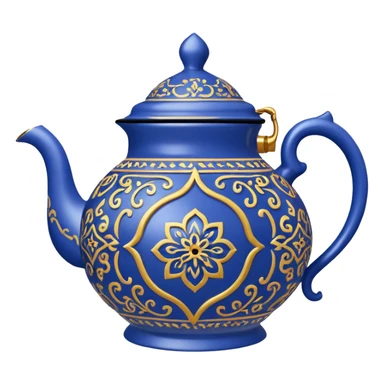 moroccan style ornamented blue teapot sticker