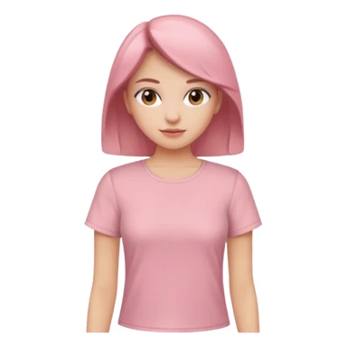 Rose-pink women’s top with short sleeves, soft fabric, gentle lighting, isolated on plain background. Complete plain, no textures. sticker