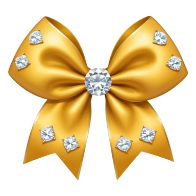 A diamonted cheer bow in gold sticker