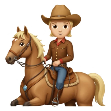 Blonde cowboy on a horse sticker
