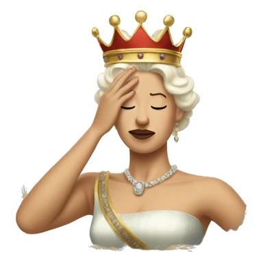 A queen doing a facepalm sticker