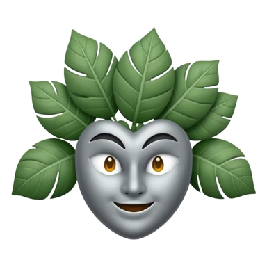 emoji de un trébol gris de 4 hojas sin cara ni cosas raras 🍀 como ese pero de 5 hojas y gris  sticker