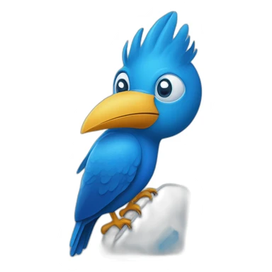 Blue bird on the Elon musk’s shoulder sticker