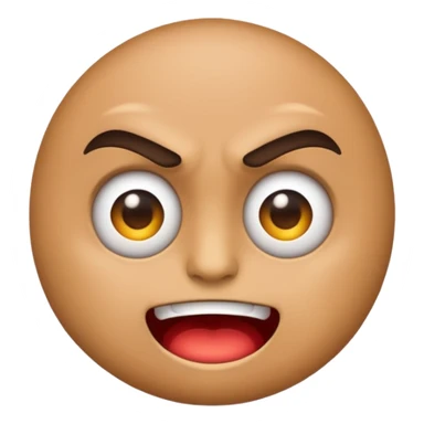 A simple emoji that is half angry and half kind and happy. sticker