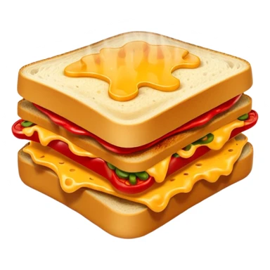 spicy sucuk sandwich object icon, toasted bread, sliced spicy sucuk inside, melted cheese, red chili peppers, steam coming out, 3D cartoon, mobile game icon style, centered, clean background, soft shadow, no text, no watermark
 sticker