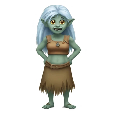 Standing female troll emoji sticker