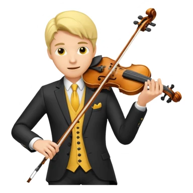 yellow-colored violinist man  sticker