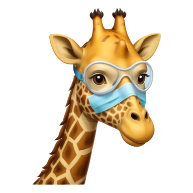 giraffe Wearing Medical Mask sticker