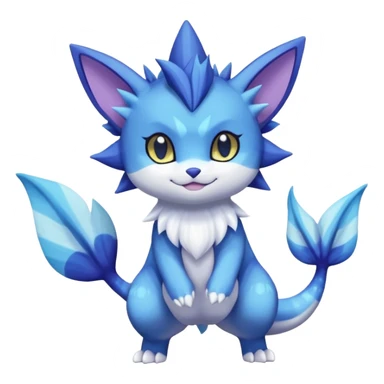 Vaporeon-Purrloin-Meowstic-Fakémon-hybrid-creature (full body)  sticker