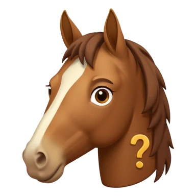 Confused horse with question marks sticker