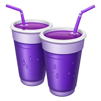 2 stacked together styro cups with purple juice inside visible from the top only sticker