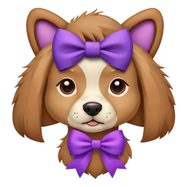 Dog with purple bow in hair sticker