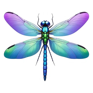 Blue, green and purple dragonfly sticker