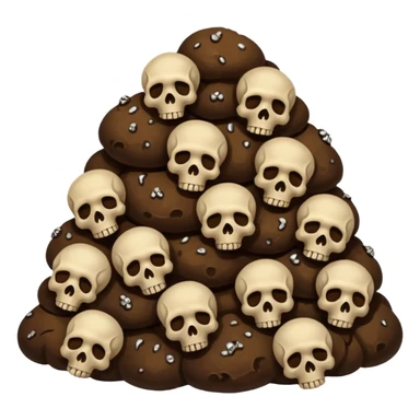 poop emoji with bones and skulls sticker