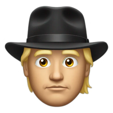 Donald trump with a black hat sticker