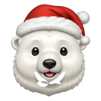 polar bear with christmas hat on sticker