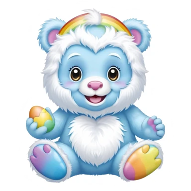 easter rainbow baby care bear  yeti sticker