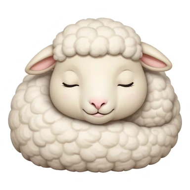 Meme-Worthy Cute Sleeping Sheep Portrait Emoji, Head resting peacefully with a contented smile, showcasing a robust build and a luxuriously soft white fleece, eyes shut in a serene, restful nap, Simplified yet hilariously adorable features, highly detailed, glowing with a soft, drowsy light, high shine, relaxed and utterly lovable, stylized with an air of playful laziness, bright and heartwarming, soft glowing outline, capturing the essence of a comically sleepy sheep, so meme-worthy it feels like it could instantly become the next viral sensation of adorable slumber! sticker