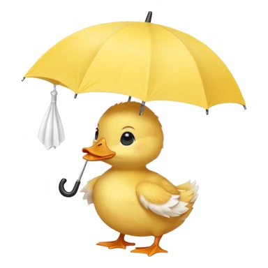 baby Duck holding white umbrella sticker