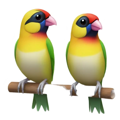 2 Gouldian finches sticker
