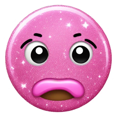 Pink sparkling glitter poop emoji closed mouth sticker