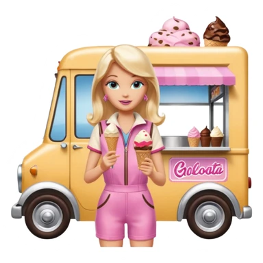 Barbie’s 4wd 1927 racing ice cream with chocolate dream house food truck  sticker