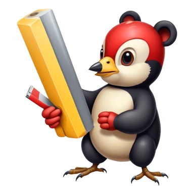 Woodpeckers taping on the bear sticker