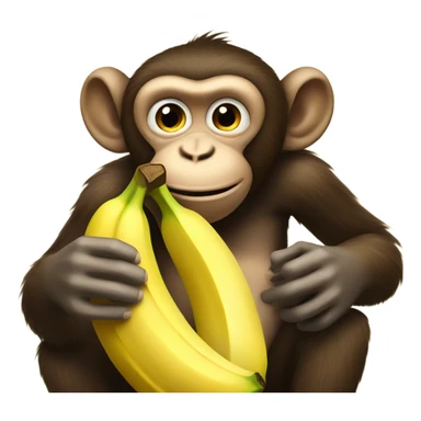 Monkey eating a giant banana  sticker