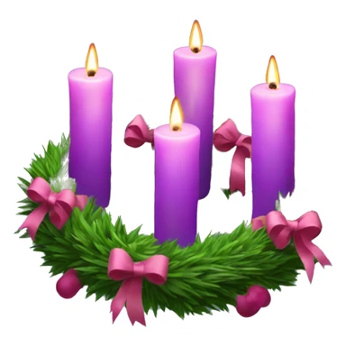 Advent wreath with three purple candles and one pink candle sticker