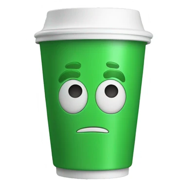 double styrofoam cup with green liquid sticker