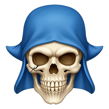 pirate skull wearing blue hood and cloak and mask sticker