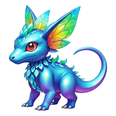 Elemental Exotic Colorful Fantasy Pokémon-Fakémon-hybrid-creature (full body) sticker