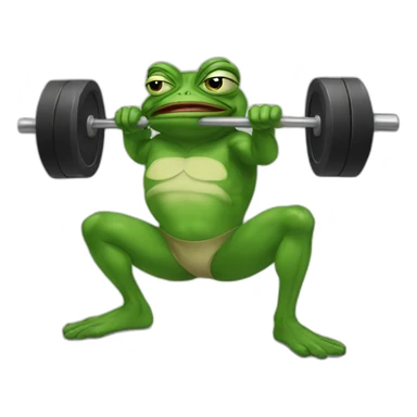 pepe frog doing crossfit sticker