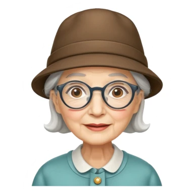 elderly women with hats with optical sticker