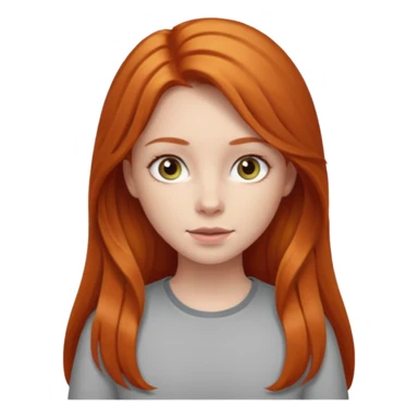 Ginger head girl with long hair and light grey eyes sticker