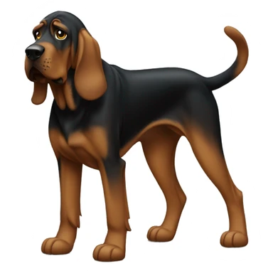 Black bloodhound standing  sticker