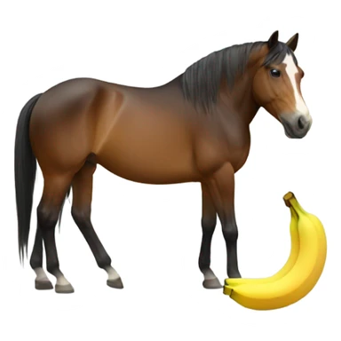 Horse eating banana  sticker