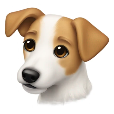 long hair jack russell with beige hair on the face and a black spot on the back sticker