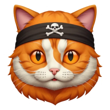 pirate cat with one closed eye sticker