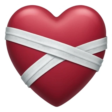 Heart bandaged burgendy shjny sticker
