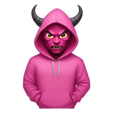 Demon in a pink hoodie  sticker