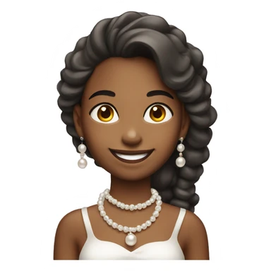 smiling girl in pearls jewelry sticker